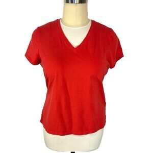 Chico's Tee Shirt NWOT Women's XXL Red V-Neck Short Sleeve Cotton Spandex
